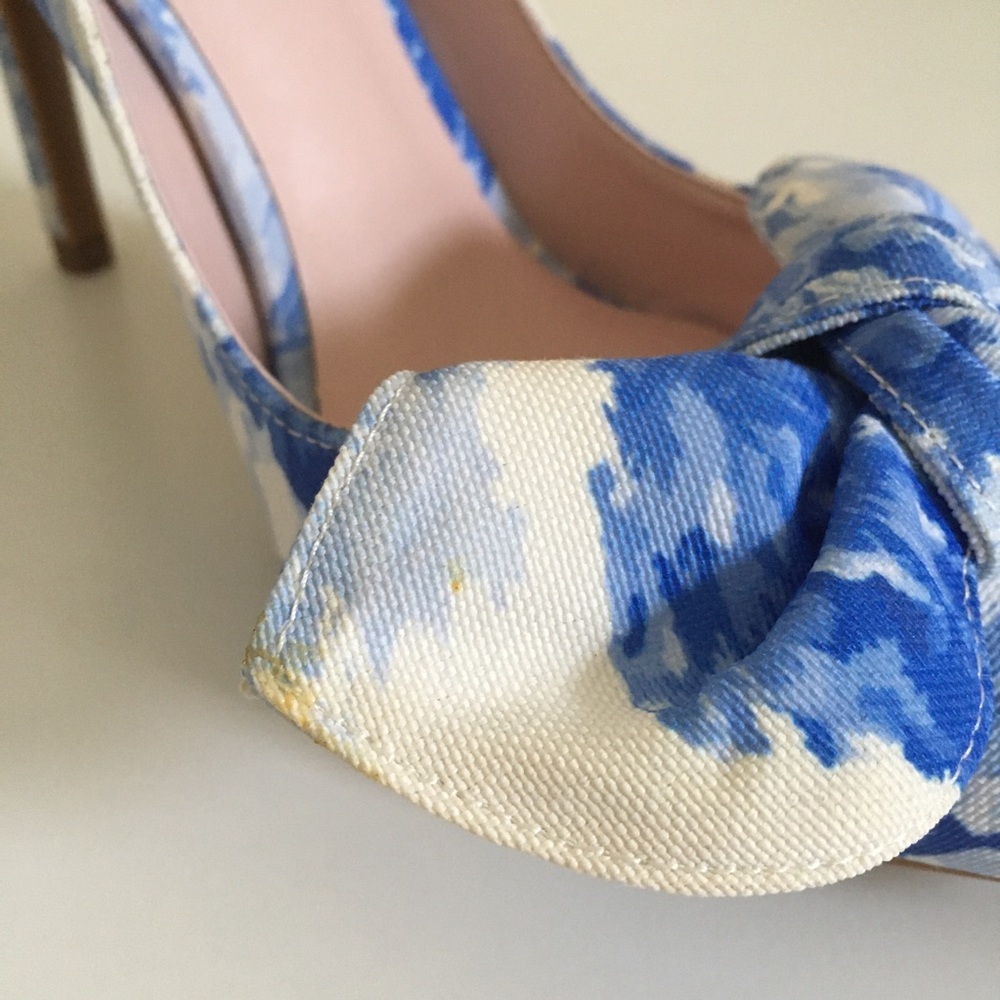 Ted Baker London blue white Ryanah floral print bow heels size 37.5 EU GUC - Picture 8 of 9